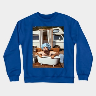 Funny Camping Present Bathtub Camper Guy Crewneck Sweatshirt